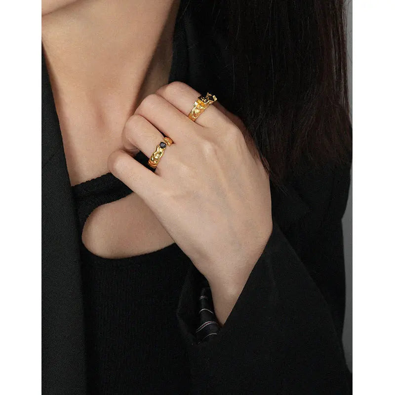 Whispering Sparkle Silver Statement Ring