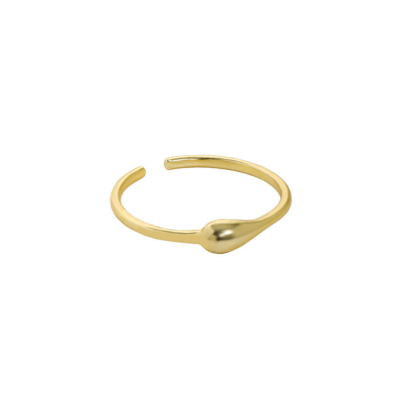 AQUARIA'S WATER DROP TEXTURE SILVER RING - OPHRASTUDIO