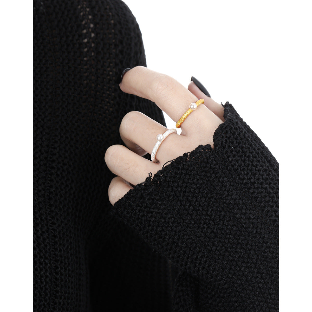 TIANA'S PEARL STRIPE SILVER RING OPHRASTUDIO