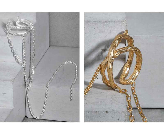 Tassel Chain Sterling Silver Ear Cuff