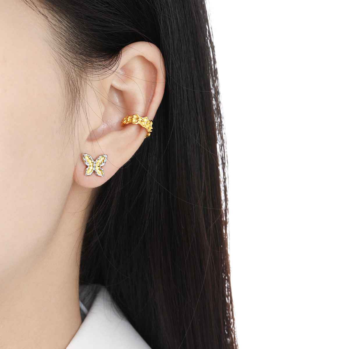 Butterfly Dreams Epoxy Silver Stud Earrings