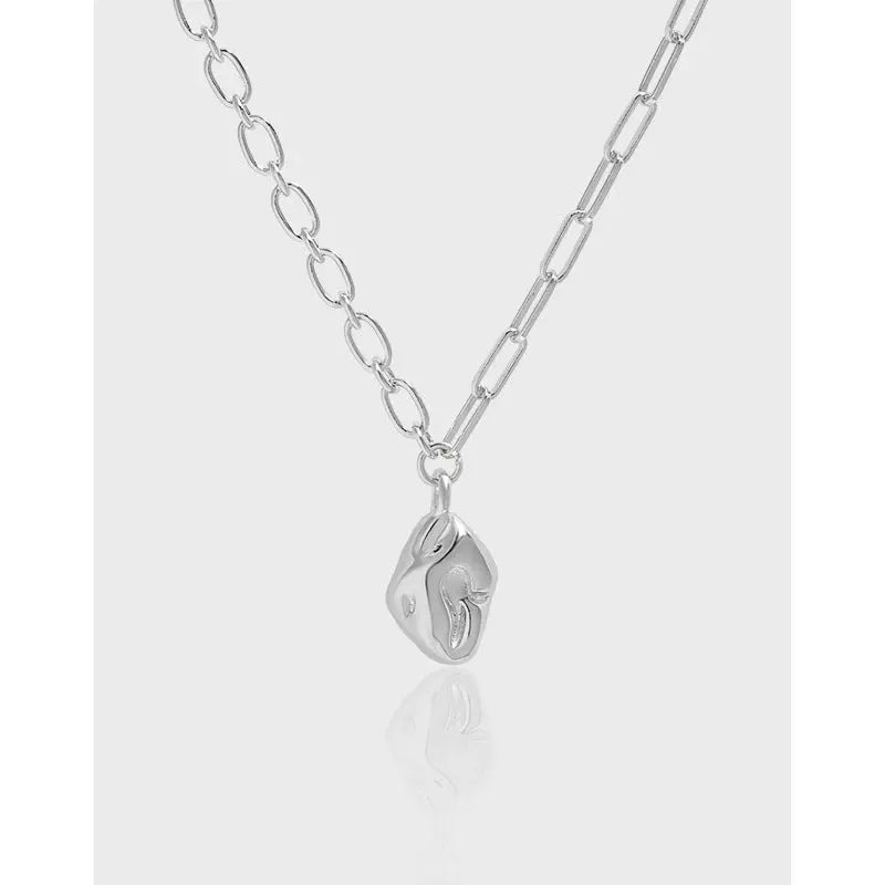 DIANA'S CONCAVE-CONVEX PENDANT SILVER NECKLACE - OPHRASTUDIO