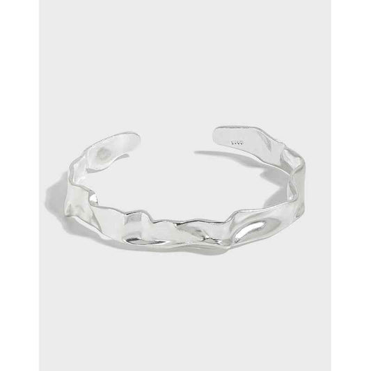 Stardust Texture Silver Cuff Bracelet
