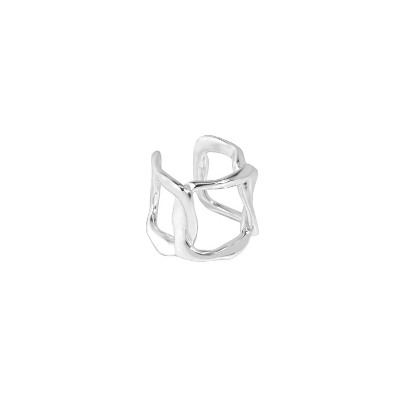 GEOMETRIC SQUARE HOLLOW EAR CLIP OPHRASTUDIO