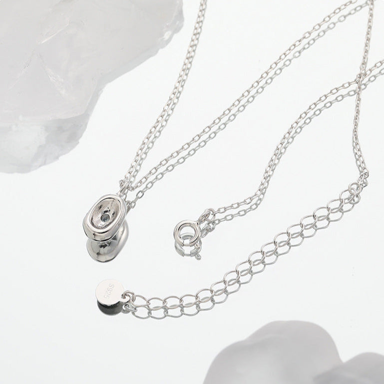 Celestial Spark Zircon Silver Pendant Necklace OPHRASTUDIO