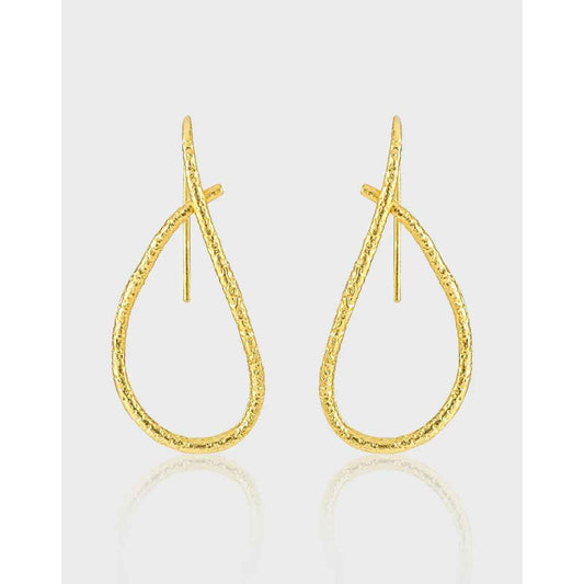 Irregular Lines Silver Drop Earrings