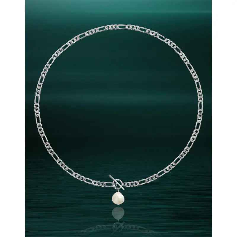 Edison Baroque Luxury Silver Pearl Necklace