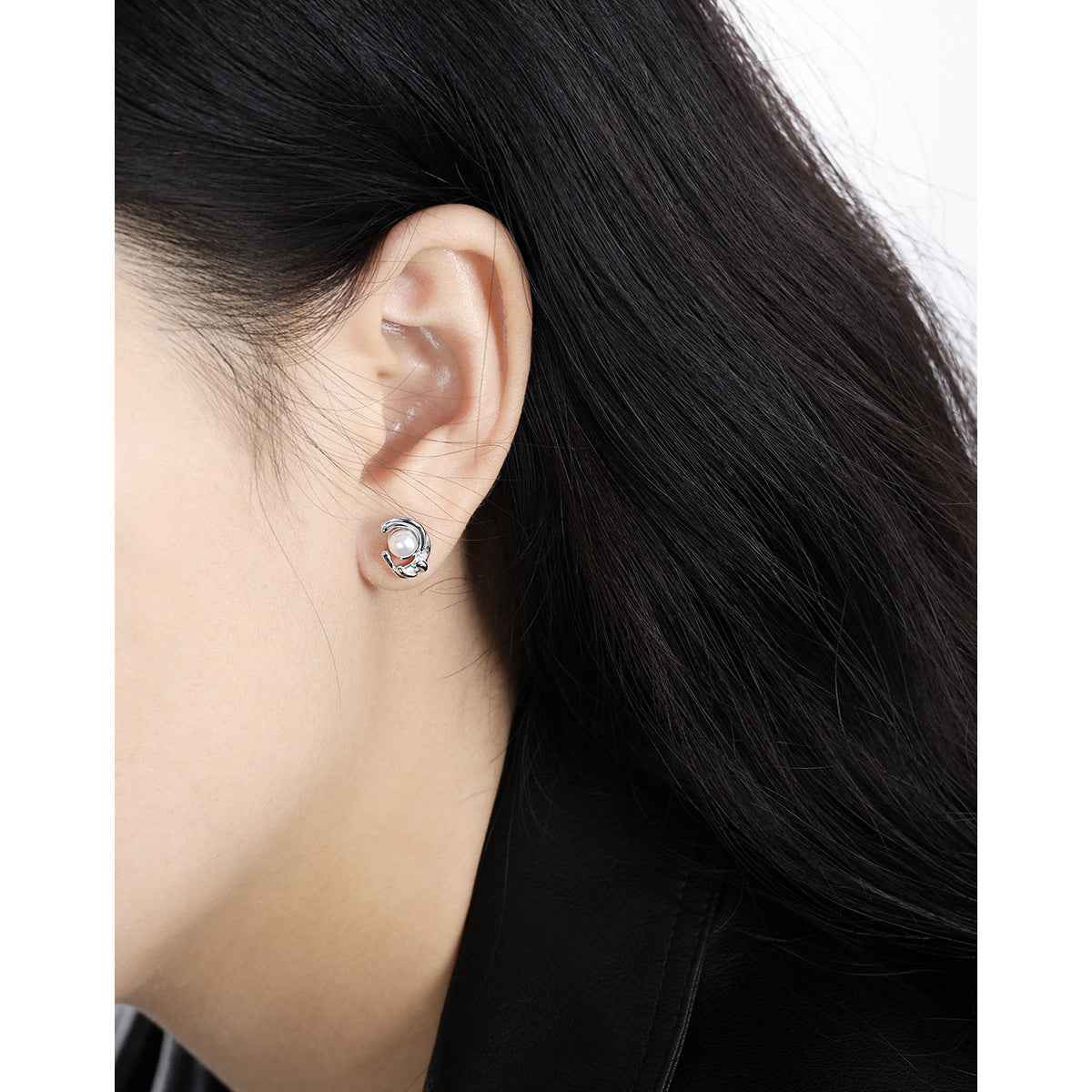 Fairy Silver Pearl Stud Earrings