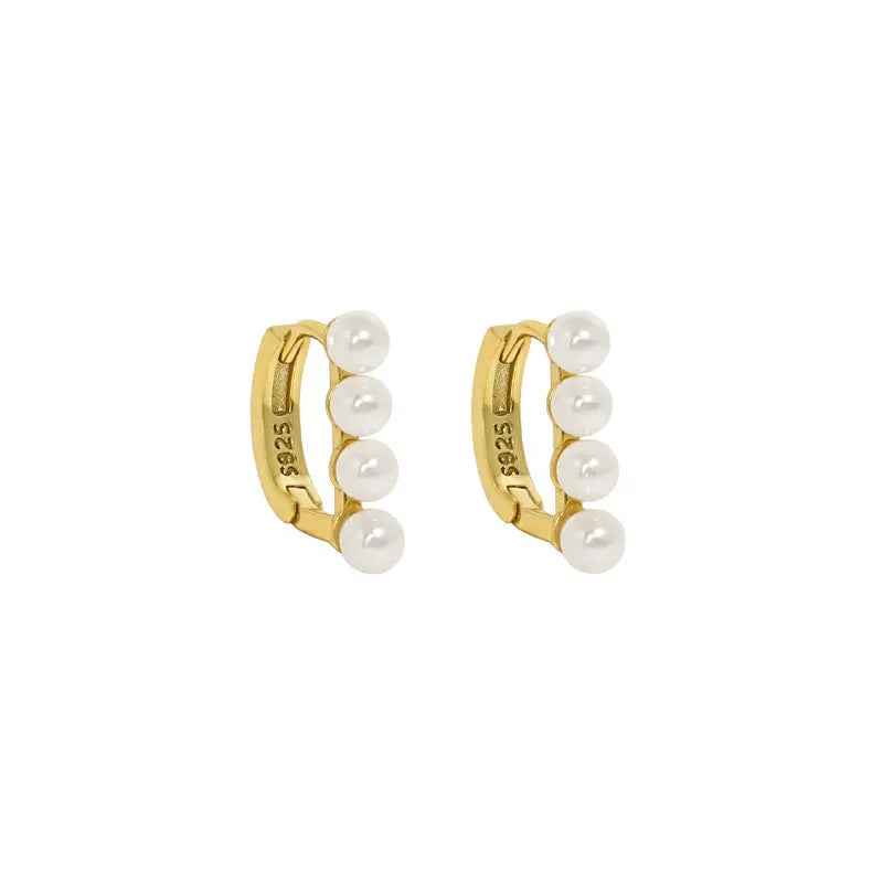 Sleek Harmony Silver Huggie Earrings