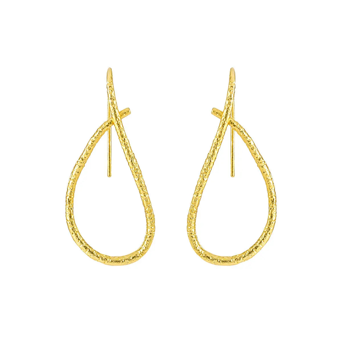 Irregular Lines Silver Drop Earrings