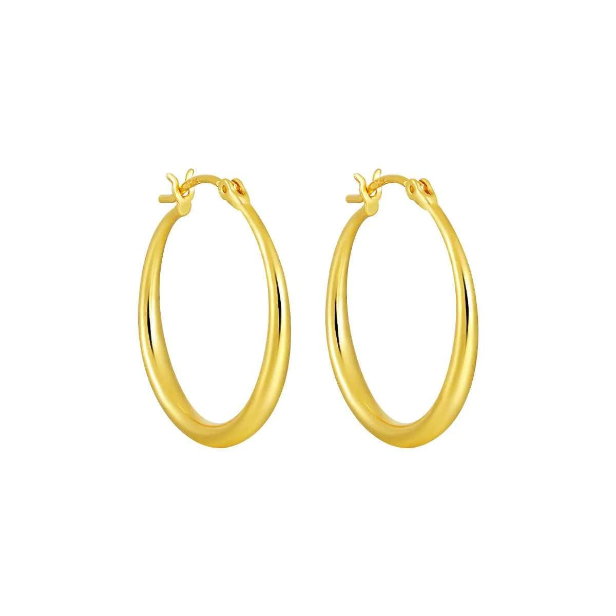 Sleek Minimalist Silver Hoop Earrings
