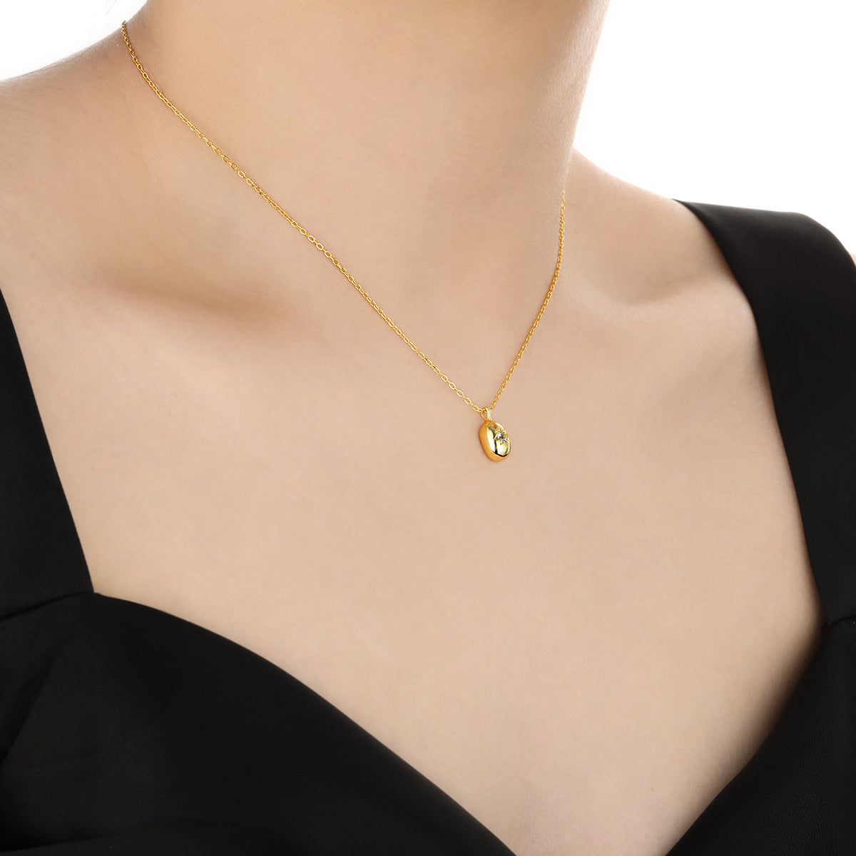 Celestial Spark Zircon Silver Pendant Necklace OPHRASTUDIO