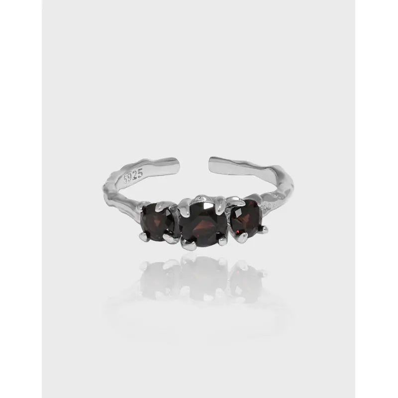 THALIA'S TRIPLE ZIRCON MINIMALIST SILVER RING - OPHRASTUDIO
