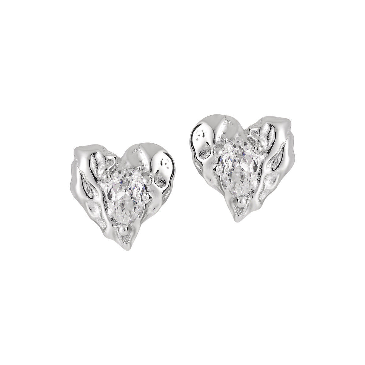 Aurora Love Silver Stud Earrings