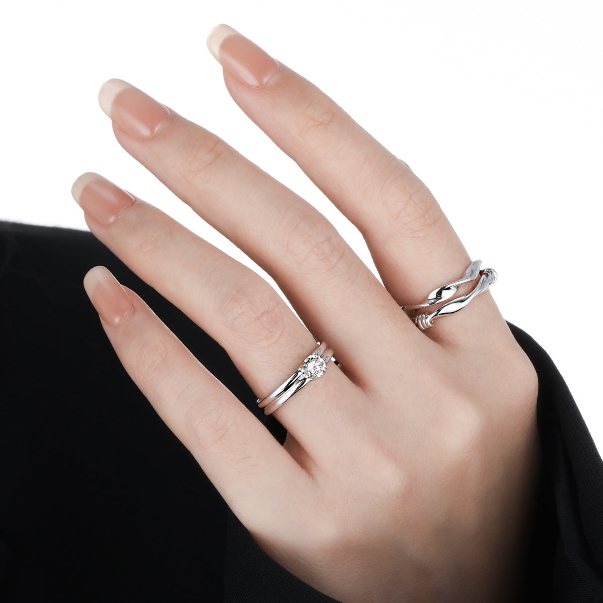 Radiant Grace Solitaire Silver Ring OPHRASTUDIO