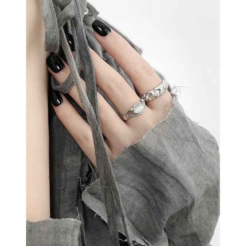 Frozen Cat‘S Eye Whispers Silver Statement Ring