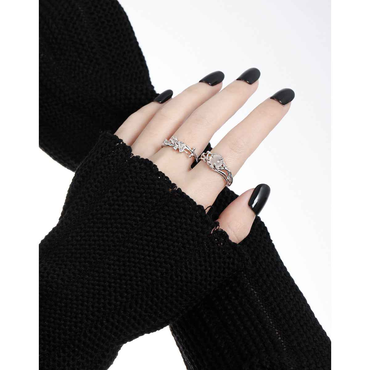 Aurora's Gleam Hollow Silver Statement Ring