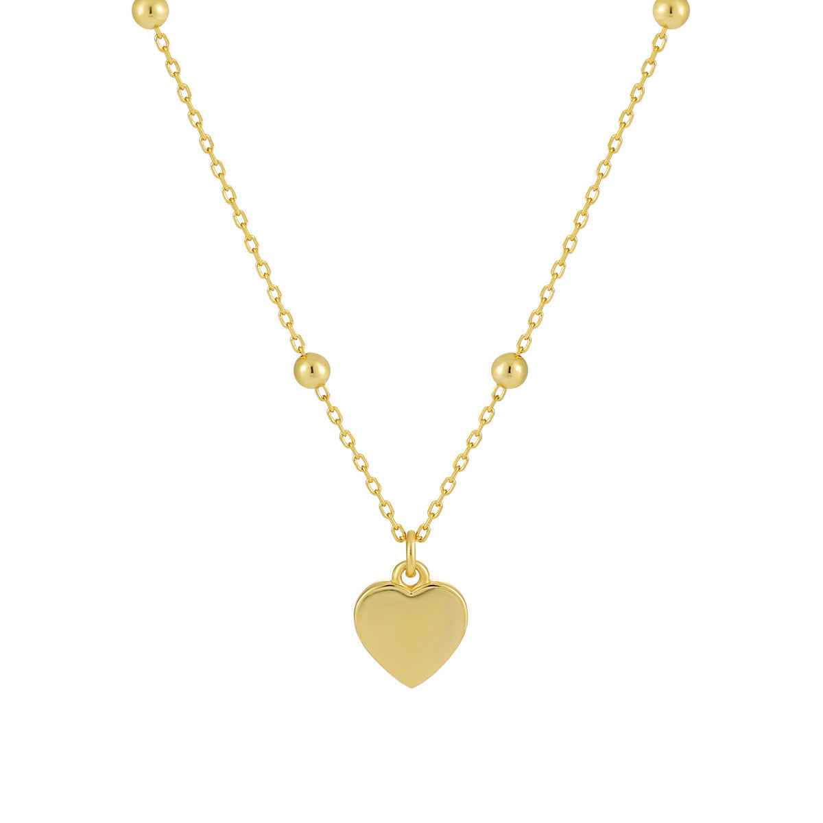 Glossy Love Silver Heart Pendant Necklace