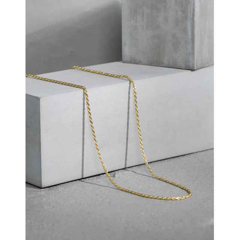 Aphrodite's Twisted Texture Silver Chain Necklace