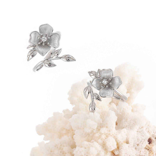 KOUSA'S BLOSSOM ZIRCON SILVER RING OPHRASTUDIO