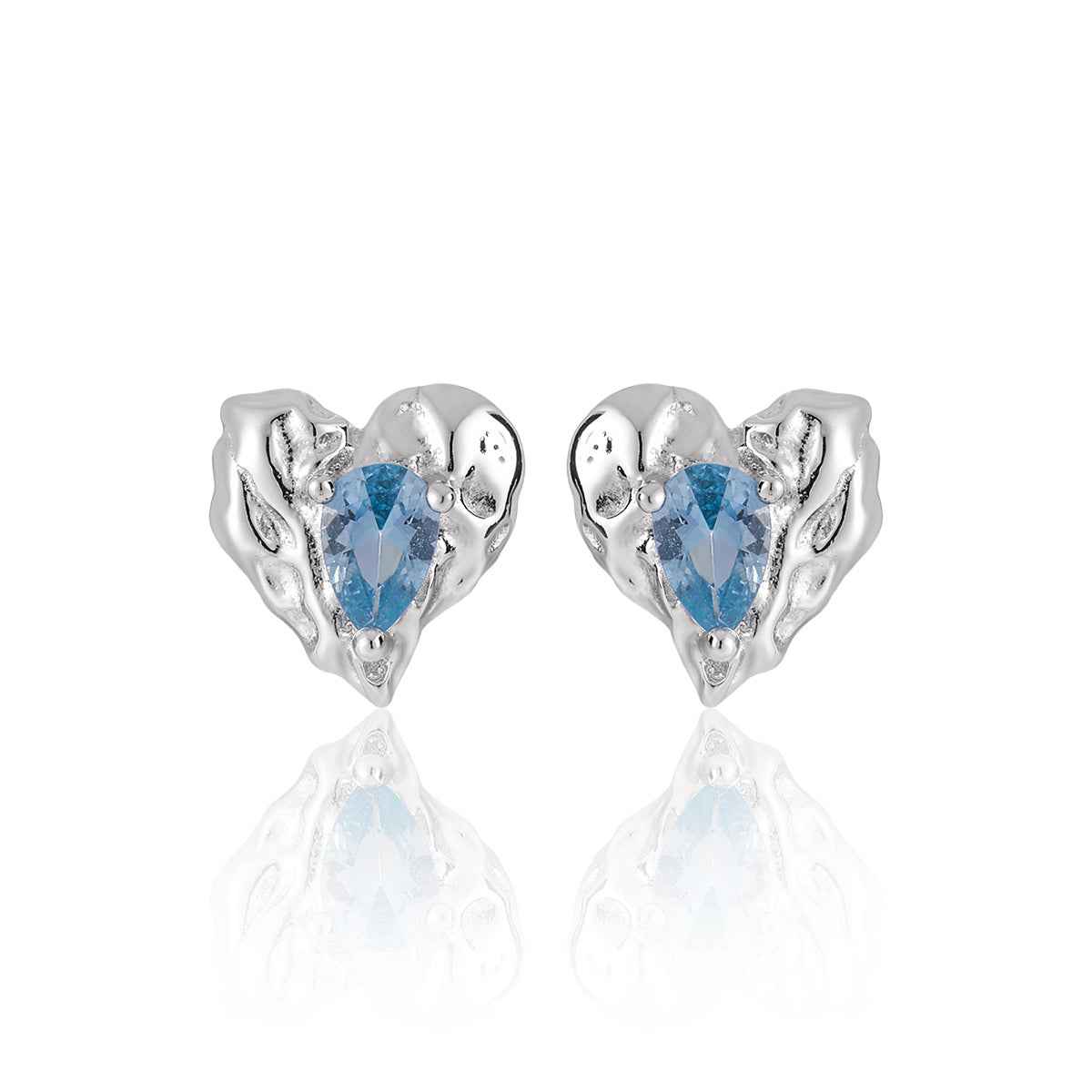 Aurora Love Silver Stud Earrings