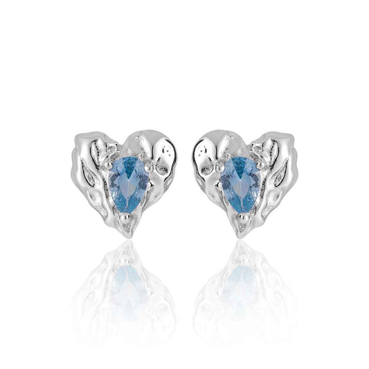 Aurora Love Silver Stud Earrings