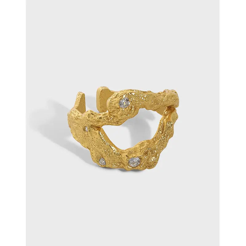 NIAMH'S IRREGULAR ZIRCON SILVER RING - OPHRASTUDIO