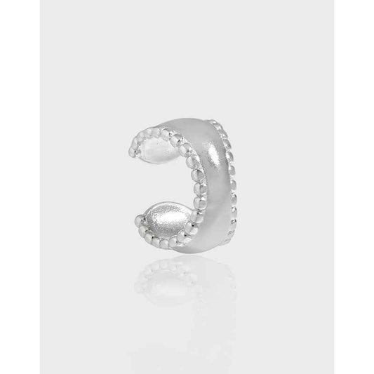 Beaded Edge Sterling Silver Ear Cuff