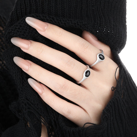 Matte Black Onyx Stacking Ring OPHRASTUDIO