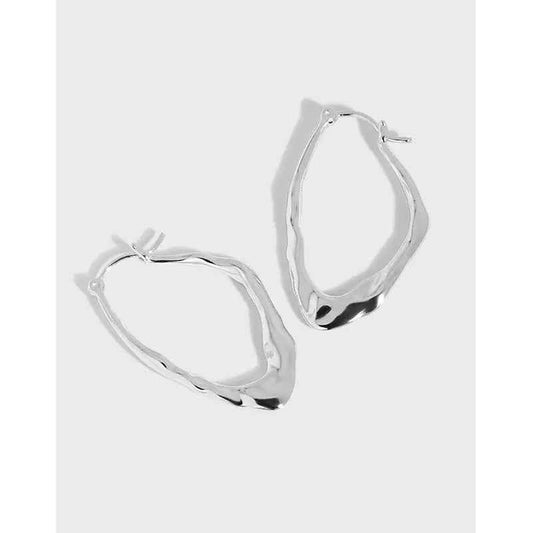 Whispering Whimsy Silver Hoop Earrings