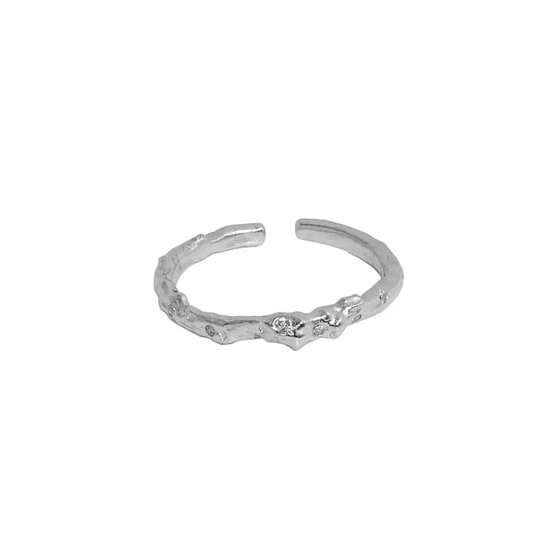 SERAPHINA'S IRREGULAR ZIRCON SILVER RING - OPHRASTUDIO