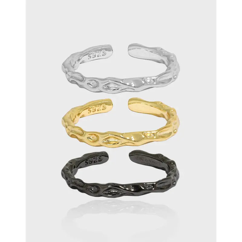 ATHENA'S INDUSTRIAL TEXTURE SILVER RING - OPHRASTUDIO