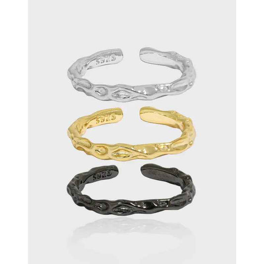 Athena's Industrial Texture Silver Stacking Ring