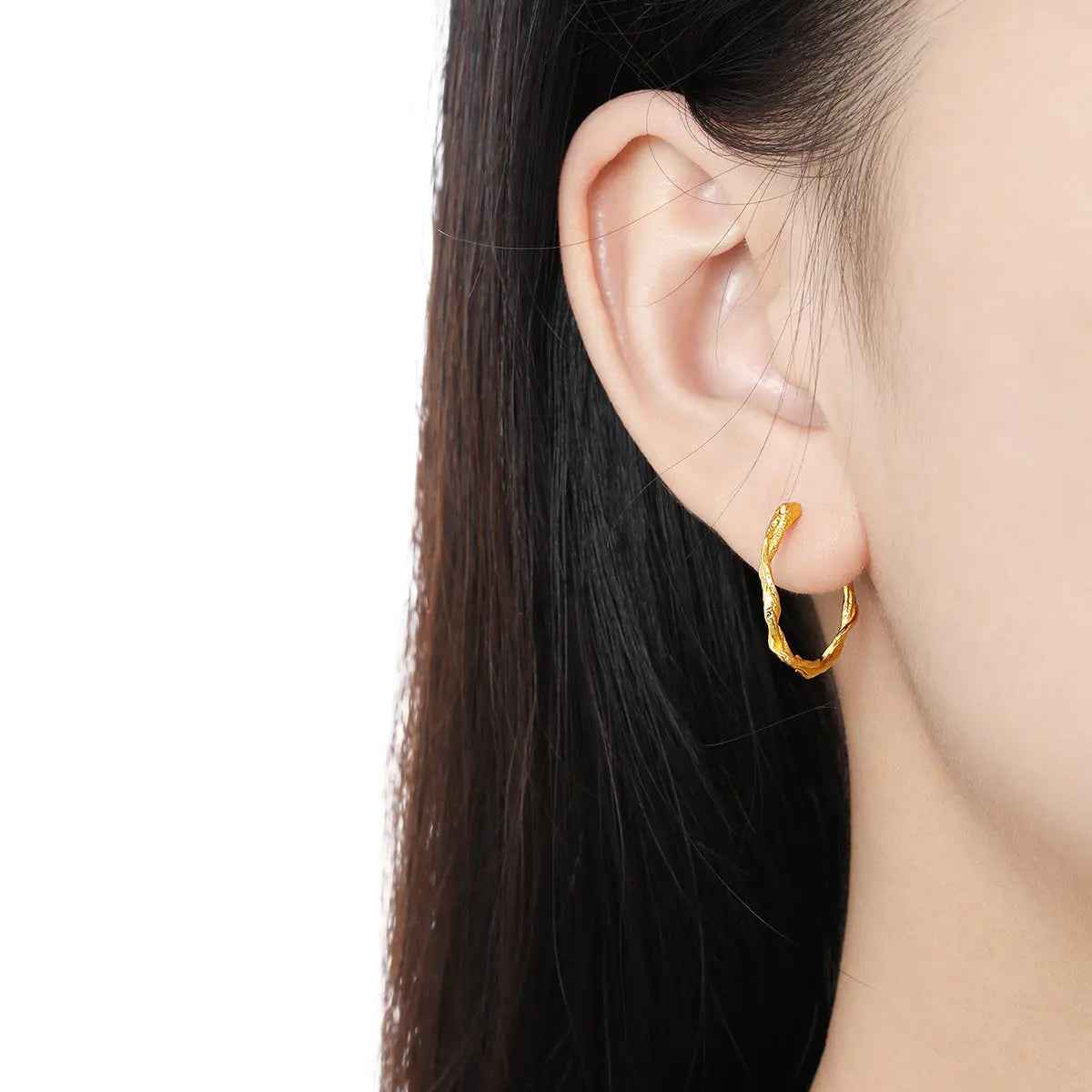 Cold Wind Geometric Silver Hoop Earrings