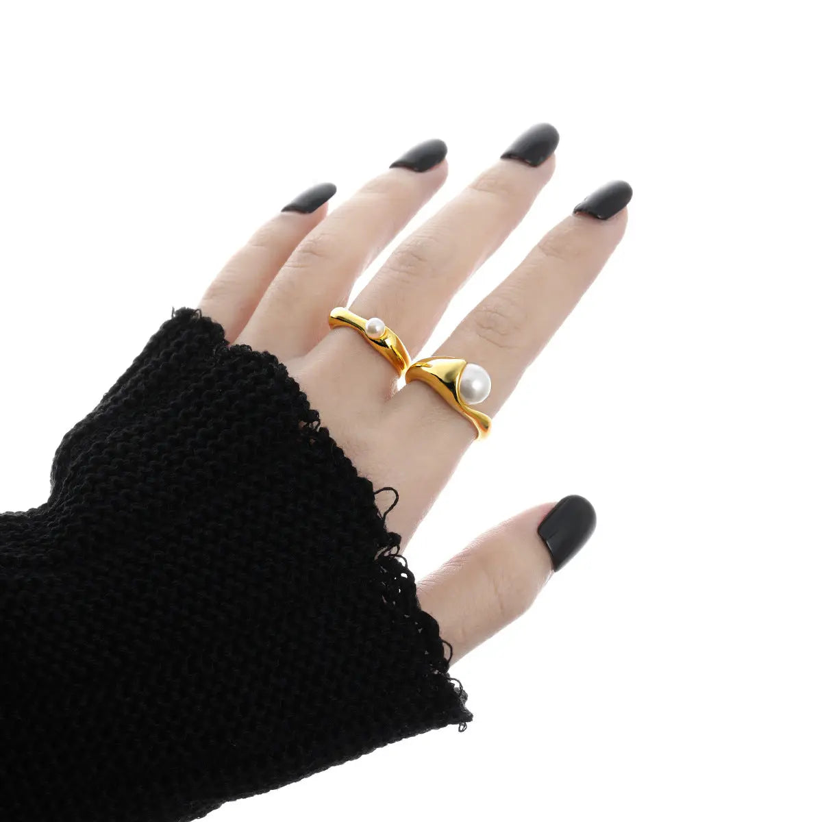 GEOMETRIC GLOSSY PEARL RING - OPHRASTUDIO