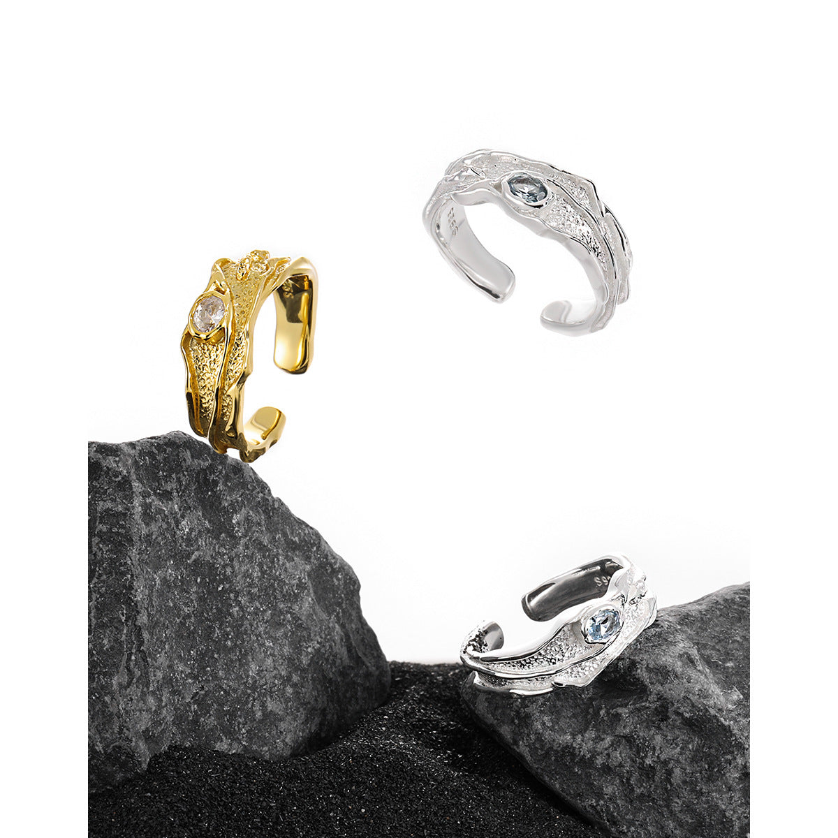 BELLE'S STRIPE SILVER RING OPHRASTUDIO