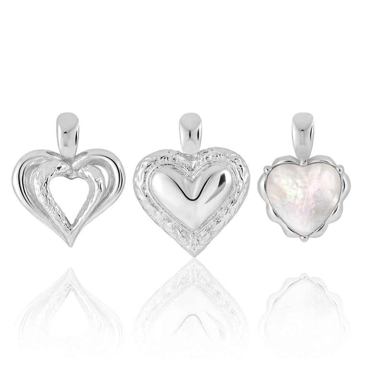 Triple Love Silver Heart Pendant Collection