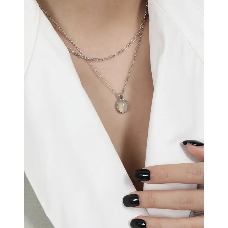 Ethereal Elegance Silver Pendant Necklace