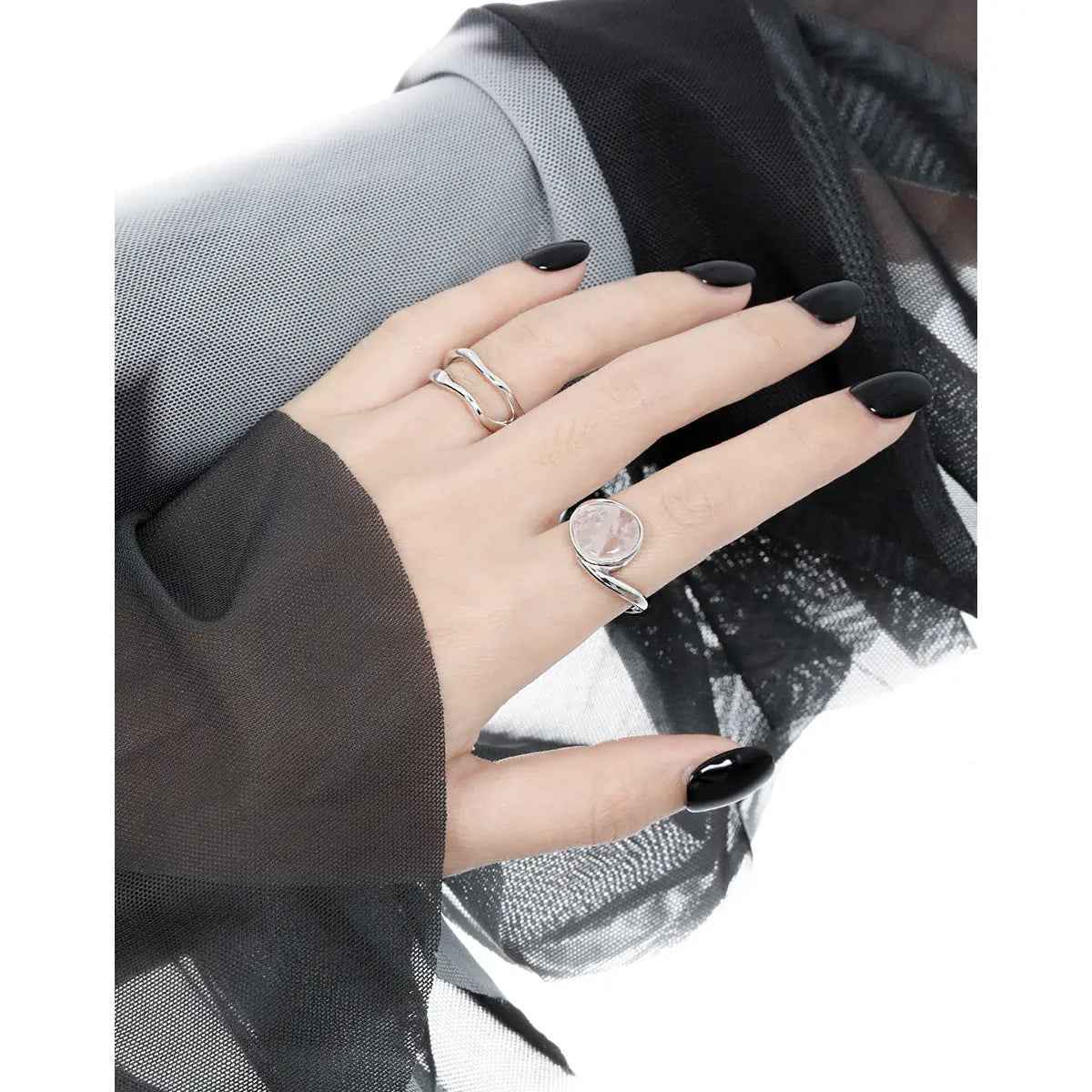 Isolde's Crystal Silver Statement Ring