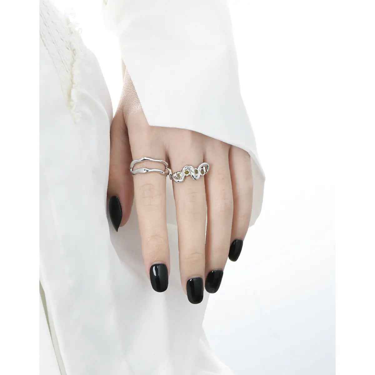 Harmony's Irregular Wavy Silver Statement Ring