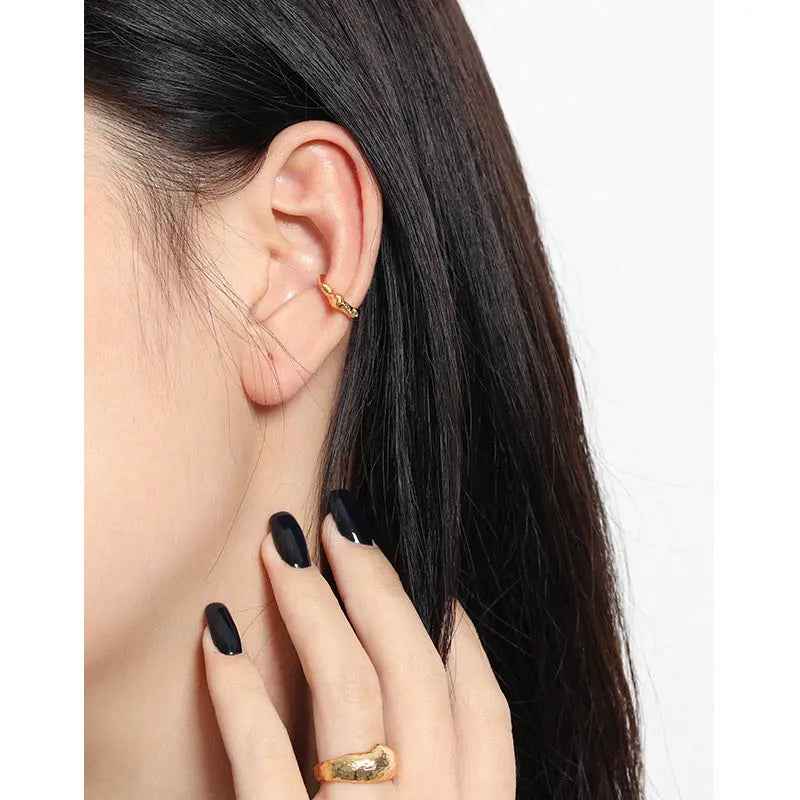 Irregular Sterling Silver Ear Cuff Earring