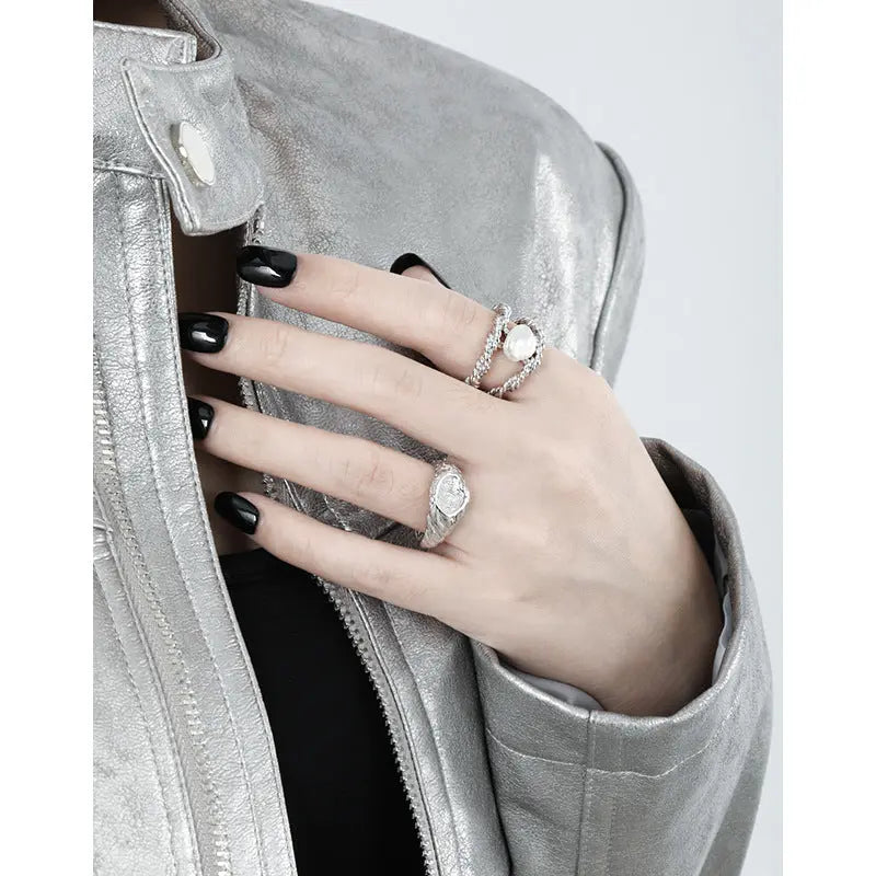 TWISTED ROPE BAROQUE PEAR RING - OPHRASTUDIO