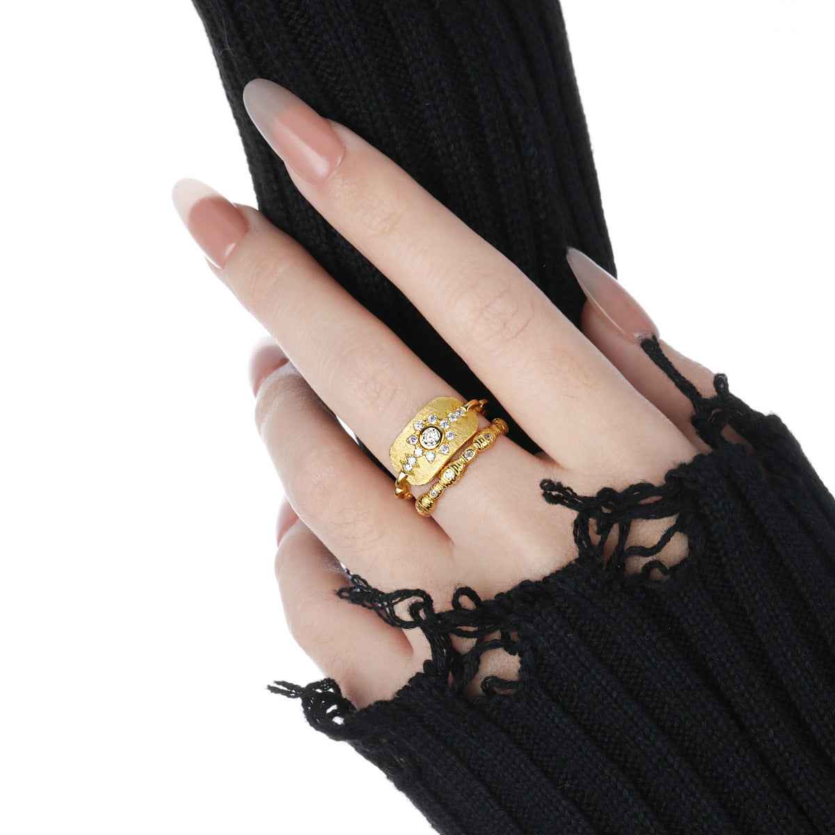 Sunflower Sparkle Silver Signet Ring