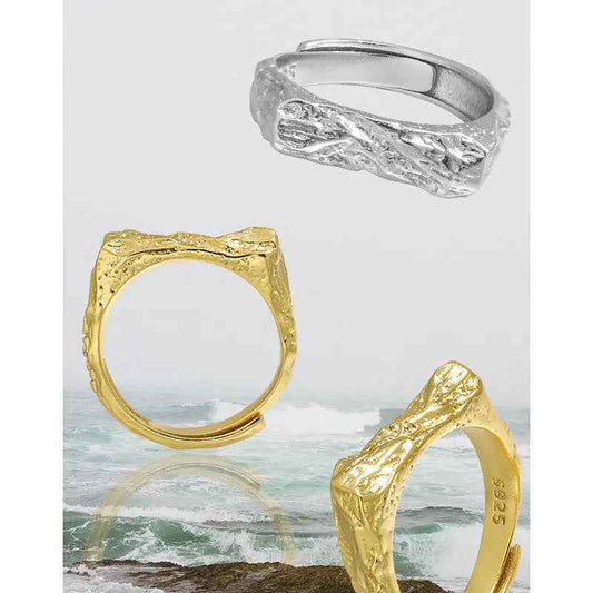 Morrigan's Geometric Texture Silver Signet Ring