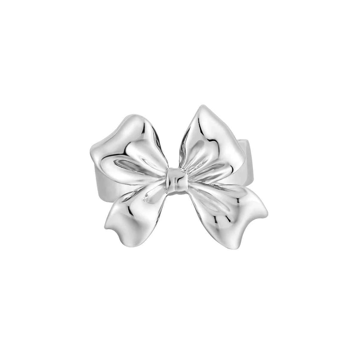 Bow Knot Silver Statement Ring