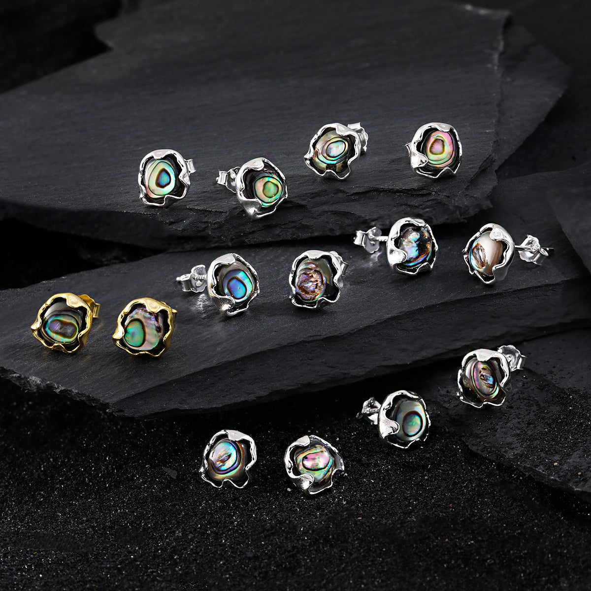 Iridescent Abalone Stud Earrings OPHRASTUDIO