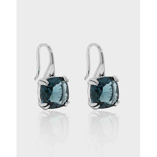 Astra's Sparkling Silver Drop Earrings