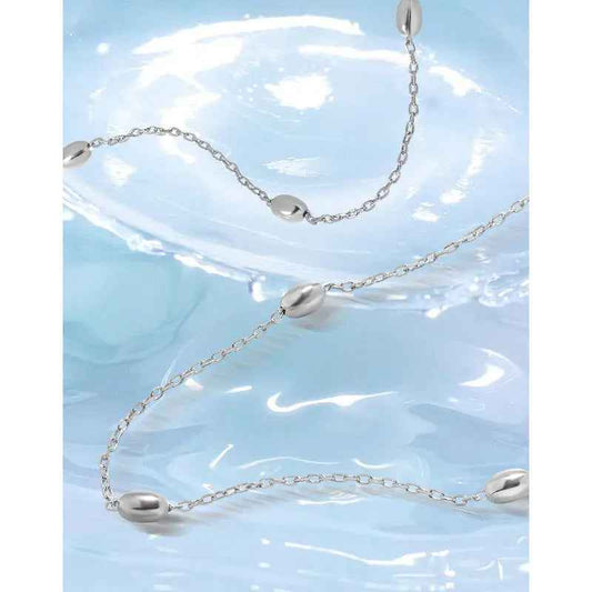 Diana's Oval Bead Silver Chain Bracelet