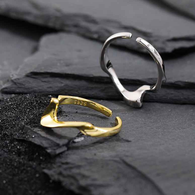 Polished Wave Statement Ring