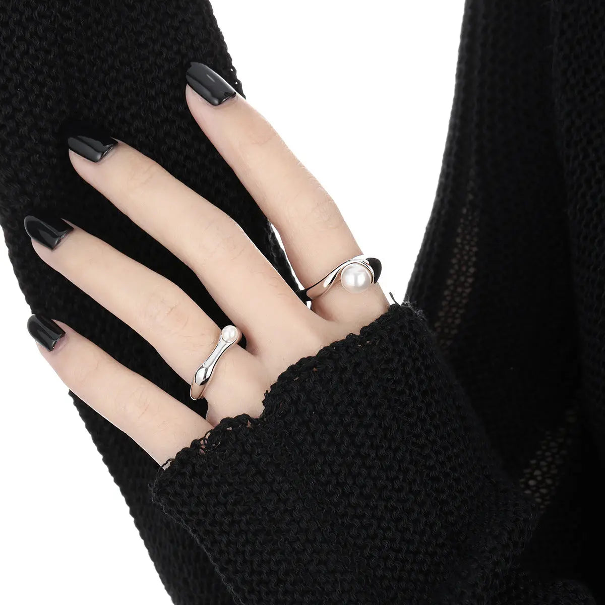 GEOMETRIC GLOSSY PEARL RING - OPHRASTUDIO
